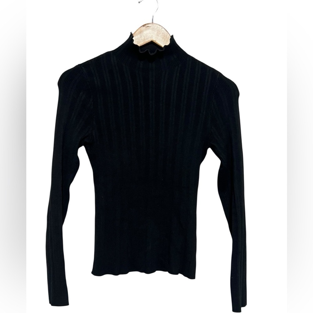 Abercrombie & Fitch Black Ribbed Mock Neck Sweater Women's Size Small